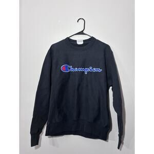 Champion Men’s Pullover Reverse Weave Sweatshirt Size M Puffy Spellout